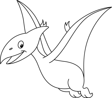 Cute Pterodactyl Coloring Page